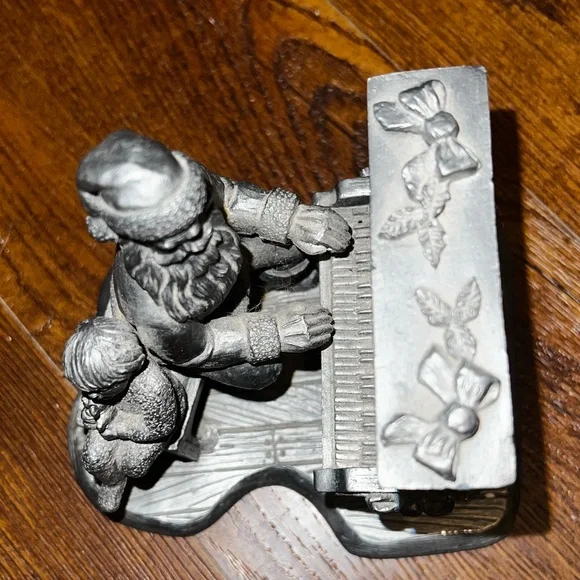 Vintage Rare Michael Ricker Pewter Sitting Santa & Cory Piano Limited Edition - Picture 4 of 12